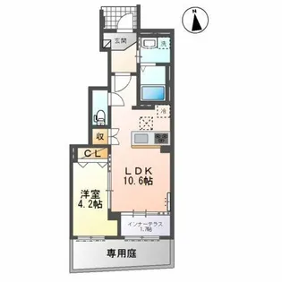 ティーノ フェリーチェ 33【1階】の間取り