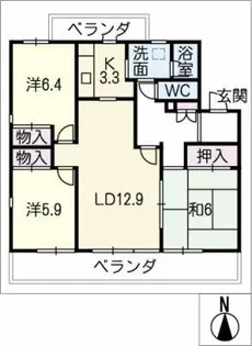サンパーク桜山【3階】の間取り