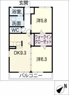 シャルマン稲永【1階】の間取り