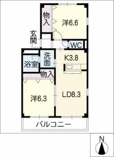 サザンコート浜道【1階】の間取り
