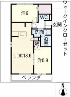 プライムハイツ江南【2階】の間取り