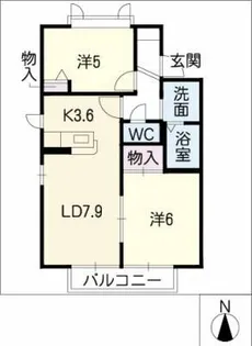 チェリー片平C【1階】の間取り