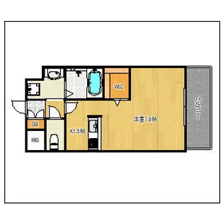 エンクレスト天神LARK【313号室】の間取り