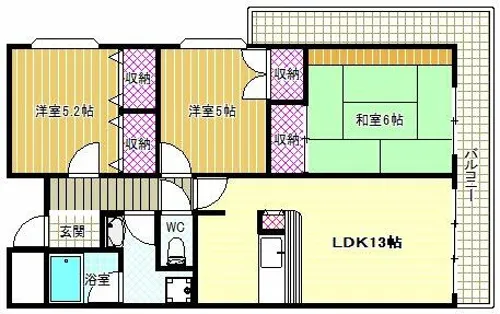 パラッツオドゥエ【5階】の間取り