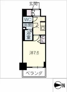SHOKEN RESIDENCE名古屋太閤通【10階】の間取り