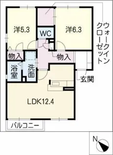 グリーン フラッツ【1階】の間取り