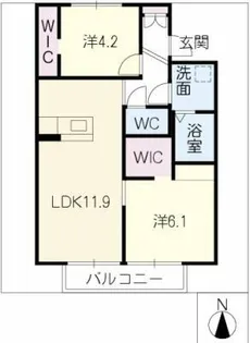 シエル東野【1階】の間取り