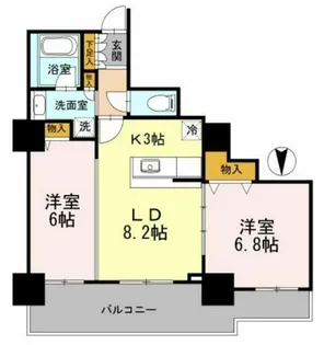 カスタリアタワー長堀橋【5階】の間取り