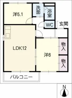 サントゥル ドゥ ソレイユB棟【2階】の間取り