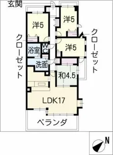 御棚町パークホームズ204号室【2階】の間取り