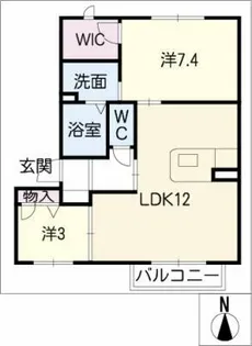 エスト植田山【2階】の間取り
