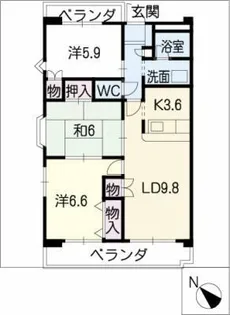 アーバン西岡崎【4階】の間取り