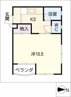 池園シティマンション【1階】の間取り