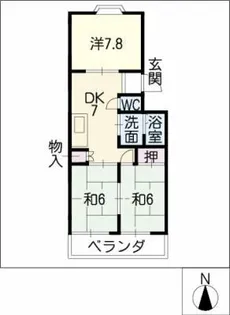 レジデンス新清洲【2階】の間取り