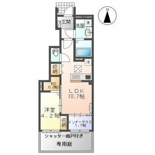 フィロソフィ芝野【1階】の間取り