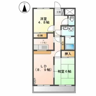ラフレ西山【2階】の間取り