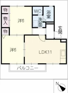 セヴェル美和 C棟【2階】の間取り