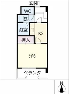 グリーンエクセル大坪【3階】の間取り