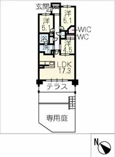 プラウド池下サウスヒル102号【1階】の間取り