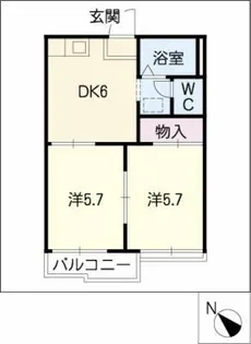 コーポおうげん【2階】の間取り