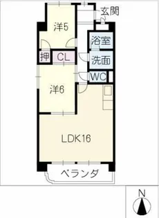 カルチェード石田【1階】の間取り