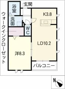 ガーデンコート高島【1階】の間取り