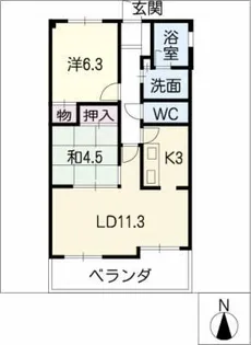 グランルーツ黒石【3階】の間取り