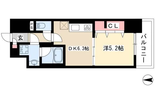 ジェネラーダ【202号室】の間取り
