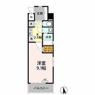 グランシャリオ金山【301号室】の間取り