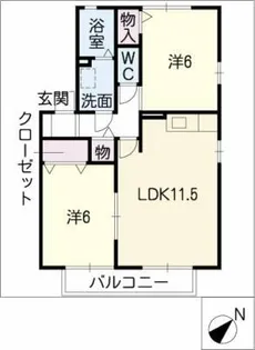 フロントーネB棟【1階】の間取り