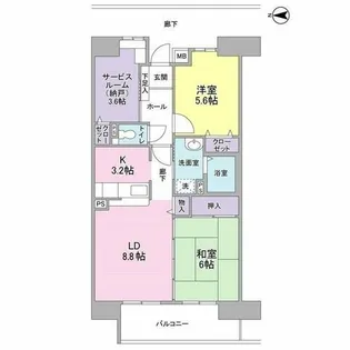 アーバンドエル庄内通【0515号室】の間取り