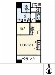 AREX丸の内【11階】の間取り