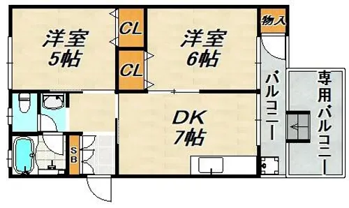 ときわビューハイツ【1階】の間取り