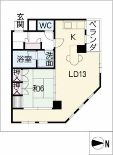 錦ハーモニービル【6階】の間取り