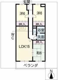 ハイゼ浅井【1階】の間取り