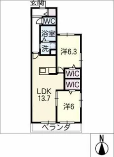 RIGEL市山【3階】の間取り