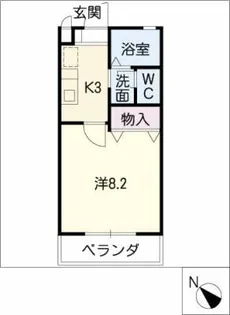 グリーンヒル若松A棟【2階】の間取り