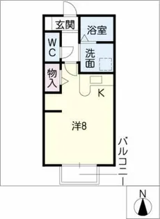 プチシャトー植田【1階】の間取り