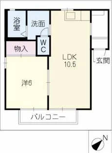 オークスK A棟【2階】の間取り