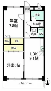 グリーンシティ落合【2B号室】の間取り