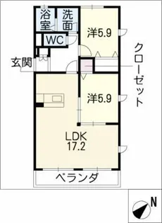 プランドール塩池【2階】の間取り