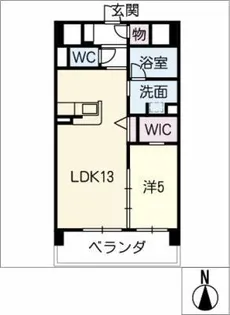 フォンティーヌ川名【5階】の間取り