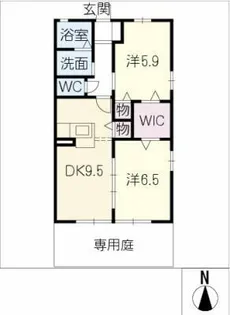 クラシオン下津【1階】の間取り
