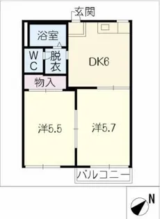 タウニー天神【2階】の間取り