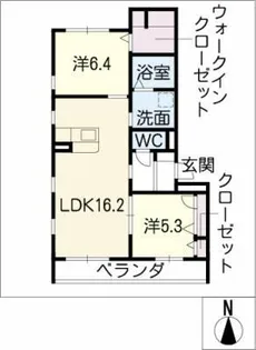 アンソレイエ【1階】の間取り