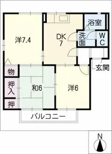 リヴェール本野B【1階】の間取り