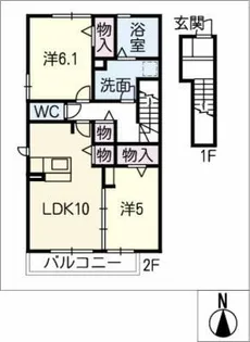 サンピュア鹿山【2階】の間取り
