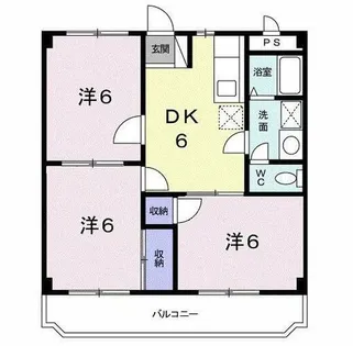 スカイマンション岡田【1階】の間取り
