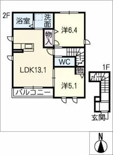 サニーコート稲西【2階】の間取り