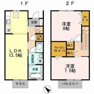 ルミエール大山【2号室】の間取り